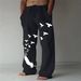 Men's Clothing New Printed Bird Drawstring Casual Pocket Hip Hop Men's Trousers_viptrois.com