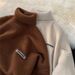 Autumn And Winter Thick Loose Knitted Sweater Retro High Neck Sweater For Men_viptrois.com