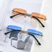 Rimless Gradient Sunglasses For Women Retro Square Parasols Men Girls Frameless Fashion Glasses_viptrois.com