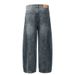 Men's Clothing Distressed Washed Scimitar Wide Leg Jeans For Men And Women Loose Drape Trendy Long Trousers_viptrois.com