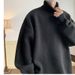 Men's High Neck Sweater, Thick And Loose, Handsome Youth Base Coat, Retro Knit Sweater_viptrois.com