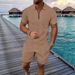 Men's Quick-Dry Polo Shirt And Shorts Athletic Set Moisture-Wicking Breathable Golf Tennis Workout Casual Summer Sportswear_viptrois.com