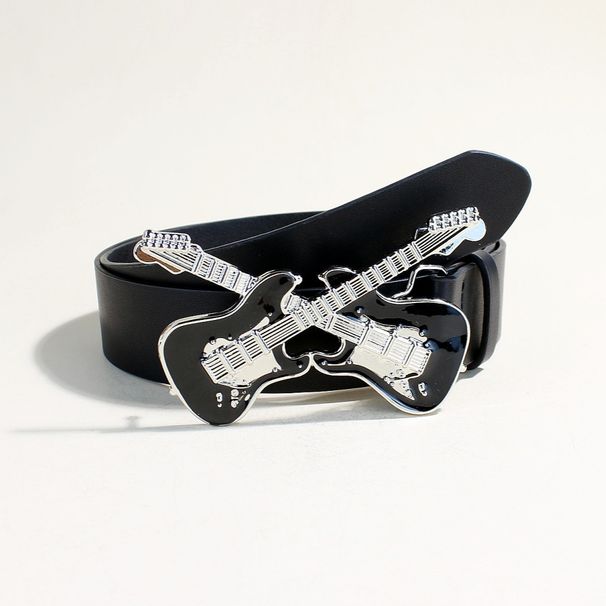 Jeans Belt Women's Decoration New All Match Casual Belt Guitar Buckle Rock Punk Simple Fashion Belt_viptrois.com