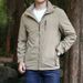 Men's Clothing Spring And Autumn Jackets For Middle Aged Men, Thin Workwear, Outdoor Leisure Windproof Hooded Mid Length Coat For Men_viptrois.com