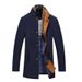 Loom Loom Cross-Border European And American Size Supply Men's Color-Block Woolen Stand Coat Thickened Scarf Collar Jacket_viptrois.com