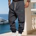 "Men's Velvet Cuff Sweatpants – Loose Fit Casual Pants For Winter (Black/Gray/Apricot, S-XXXL)"_viptrois.com
