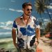 Men's Clothing Beach Shirt Short Sleeved Pure Cotton Floral Direct Spray Trendy Brand Casual Shirts_viptrois.com