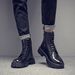 Long Martin Boots Men's Style Black High-top Leather Shoes Locomotive Boots Boys Leather Boots_viptrois.com