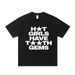Men's 230G 100% Cotton T Shirt With English Slogan Print Logo Trendy Pullover_viptrois.com