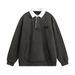 American Street Fashion Loose Turn-Down Collar Sweatshirt Men's Sports College Style Spring And Autumn Long Sleeve_viptrois.com