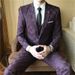 Men's Clothing plaid suit three piece wedding suit dress_viptrois.com