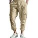 Men's Clothing Solid Color Overalls Linen Breathable Sports Pants Summer Fashion_viptrois.com