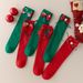 Children's Socks Autumn And Winter Bow Red Calf Socks Girls Red Cotton Socks Christmas Socks_viptrois.com