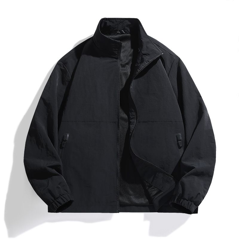 Men's Outdoor Casual Jacket – Lightweight & Comfortable (Khaki/Black/Army Green/Denim Blue, M-8XL)_viptrois.com