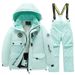 Pulse Winter Children's Suit Set Boys Fleece Lined Warm Waterproof Windproof Professional One-Piece Girls Ski Bib Pants_viptrois.com