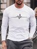 Men's Long Sleeved Round Neck Black T-shirt Top Loose 100 Cotton Tops_viptrois.com