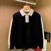 Men's Clothing Lapel Sweater Tops Men's Fashion Knit Collar Sweater Long Sleeve Top - Loose Fit Color Block Pullover For Autumn & Winter_viptrois.com