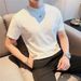 Men's Short-sleeved T-shirt Small Crew Neck High-quality 95 Cotton Slim-fitting Comfortable Elastic Half-sleeved T-shirt Versatile Men's Bottoming_viptrois.com