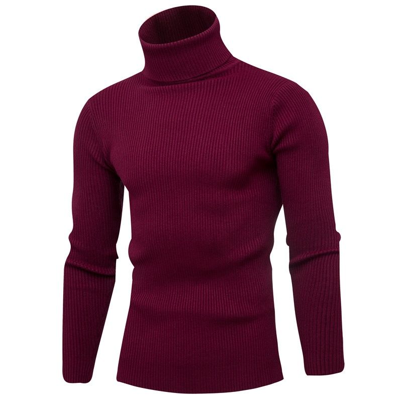Loom Loom Cross-Border Foreig Trade Me's Kitted Hot-Sellig British Style Europea Versio Plus Size Turtleeck Sweater_viptrois.com