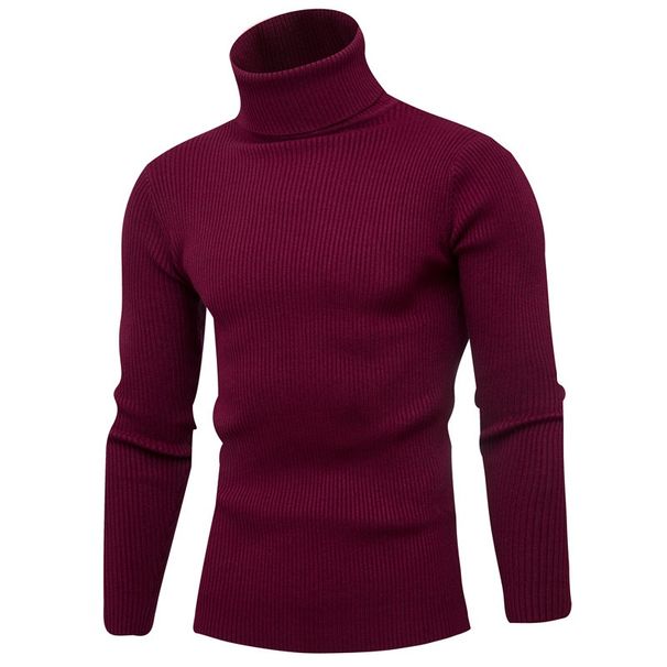 Loom Loom Cross-Border Foreig Trade Me's Kitted Hot-Sellig British Style Europea Versio Plus Size Turtleeck Sweater_viptrois.com