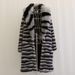 Luxury Faux Fur Coat For Men With Big Fox Collar, Long Winter Jacket, Relaxed Fit, V-Neck, Side Pockets, Zebra Print, S-6XL_viptrois.com