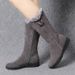 Warm High Fur 2024 Winter Shoes For Women Chunky Mid-calf Plush Snow Flat Boots ZIP Fashion Botas De Mujer_viptrois.com