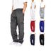 Men's Clothing Sweatpants Sports Casual Plus Velvet Trousers Multi Pocket Drawstring Workwear Sweatpants Leather Standard Trousers_viptrois.com