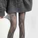 Silk Stockings Hollow Floral Fishnet Stockings Y2k Fishnet Stockings Black Sexy Bottoming Socks_viptrois.com