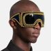 Oversized Square Rivet Sunglasses Men's Personality Punk Party Sunglasses Women's Fashion Integrated Goggles Mask Cross Border_viptrois.com