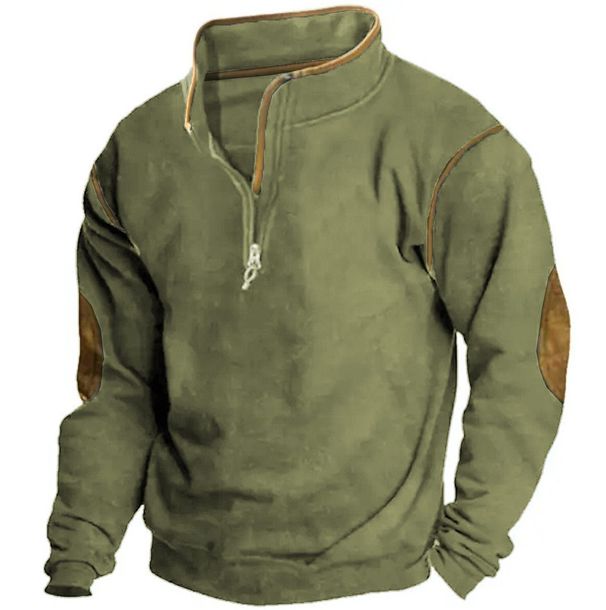 Men’s 3D Printed Stand Collar Zipper Sweatshirt – Streetwear Polo Pullover For Autumn & Winter (Black/White/Grey, Regular Fit, Machine Washable)_viptrois.com