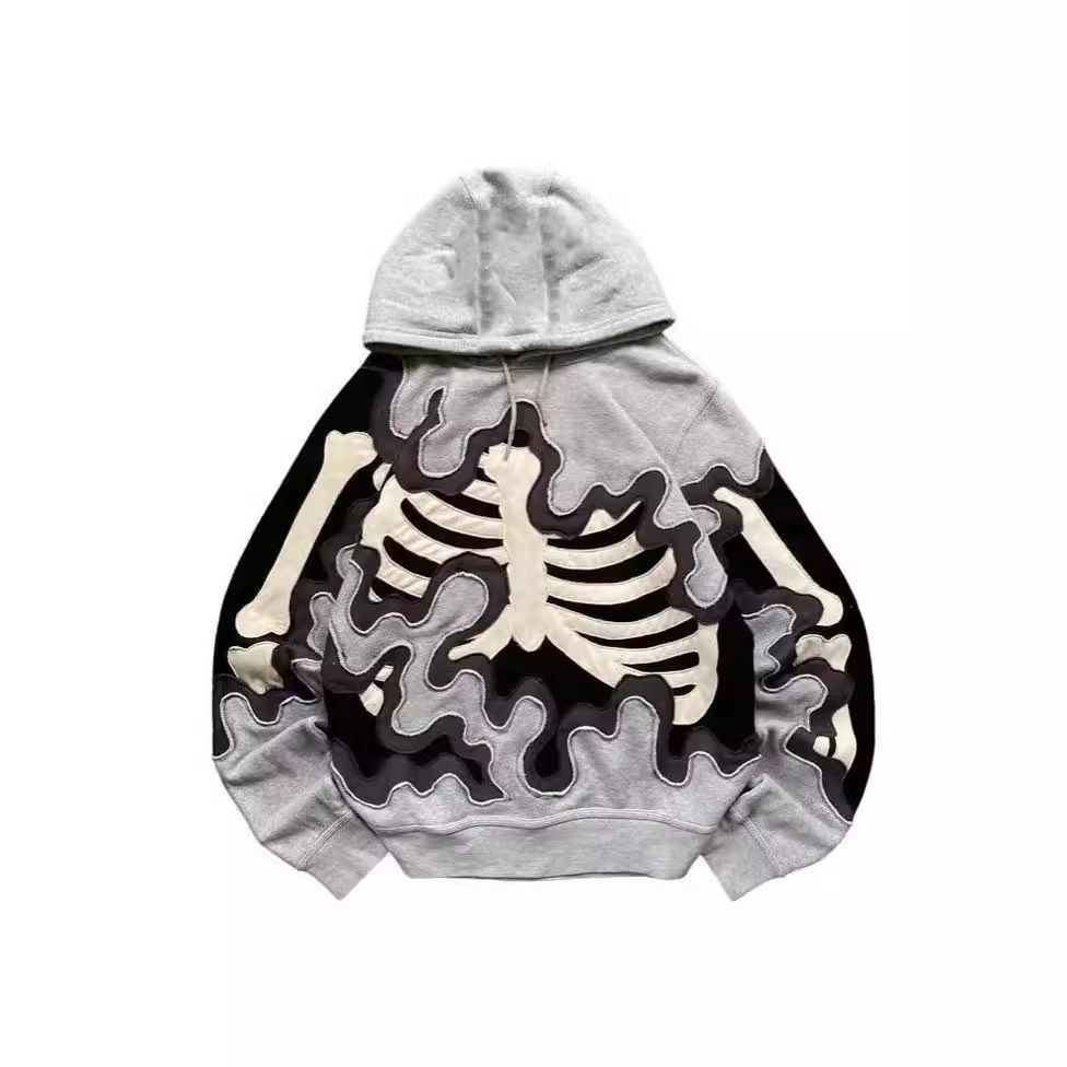 Unisex Y2k Streetwear Hoodie With 3d Print - Oversized Dark Retro Pullover For Men & Women Trendy Fashion_viptrois.com