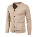 Men's Slim Fit V-Neck Cardigan – Lightweight Knit Sweater For Layering & Smart Casual Wear_viptrois.com