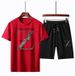 Men's Clothing suit new spring and summer men's youth sports two-piece suit fashionable simple short-sleeved T-shirt half-length pants matching_viptrois.com