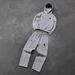 European And American Trendy Brand Embroidered Sports Sweatshirt Suit High Street Loose Hoodie Casual Lace Straight Sweatpants Trend_viptrois.com