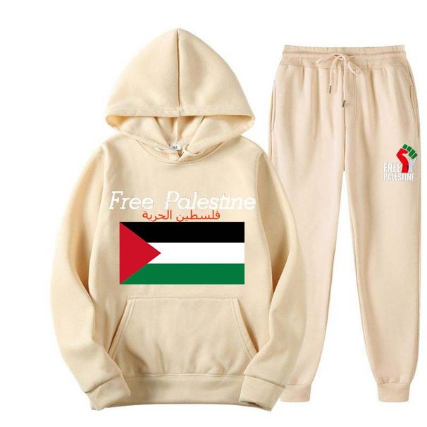 Free Palestine Ladies Sweatshirt Suit Trendy Street Sports Female Girls Hoodie Two-piece Suit Foreign Trade_viptrois.com