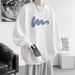 Youth Autumn Trend Loose Top Student Long Sleeved Round Neck Hoodie High-end_viptrois.com