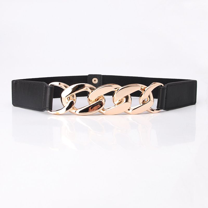 Internet celebrity same style ladies student dress decorative belt exaggerated chain elastic elastic girdle women's belt_viptrois.com
