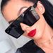 Women's Glasses Large Frame Square Rice Nail One Piece Sunglasses New Fashion Sunglasses Personality Versatile Trendy Sunglasses_viptrois.com