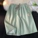 Men's Clothing 2024 Summer new style ice casual shorts for boys loose versatile drape trendy embroidered logo straight five-point pants_viptrois.com