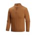 Men's Clothing Half High Collar Casual Men's Knit Sweater Semi-Turtleneck Casual Pullover With Half-Zip Comfortable & Warm For Autumn & Spring_viptrois.com