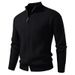 Men's Minimalist Stand Collar Cardigan Sweater (Oversized Knit Coat, Machine Washable, M-3XL, Beige/Grey/Black/Red/Khaki/Olive)_viptrois.com