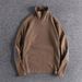 Loom Cross-Border Spring Autumn New Trendy High Neck Warm Youth Base Shirt With Spliced Sleeves European And American Men's_viptrois.com