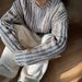 Pure Cleanfit Men's High-End Sweater Autumn Winter Korean Style Retro Color Block Crew Neck Casual Knitwear_viptrois.com