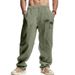 Men's Clothing Men's Linen Trousers Loose Wide Leg Breathable Casual Beach Coconut Tree Print Hot Selling For Formal & Casual_viptrois.com