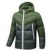 Men's Slim Fit Hooded Cotton Jacket - Fashionable Patchwork Casual Coat For Youth, Winter Warm Padded Coat_viptrois.com