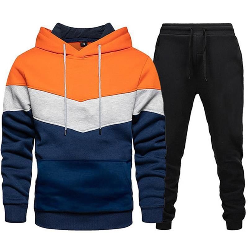 Spring And Autumn Leisure Pullover Hooded Sweater Set Men's Fashion Loose Fit Sports Couple Combination Hoodie_viptrois.com