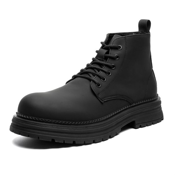 Martin Boots Men's Legs Thin Inner Height Increase Thick Sole Fashion Boots Height Increase Tide Shoes_viptrois.com