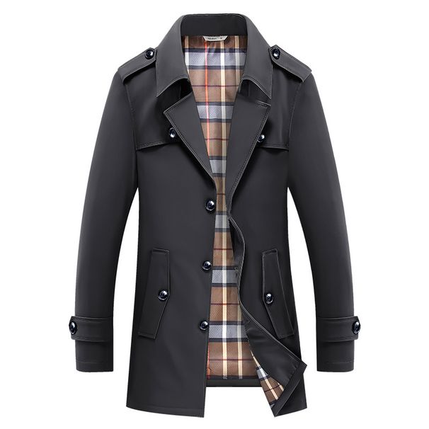 spring and autumn windbreaker men's business quality mid-length men's clothing 5 colors plus size 7XL_viptrois.com
