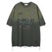 Men's Clothing American Retro National Fashion Brand Distressed Short Sleeved T Shirt Men's Summer 2025 New Oversize Loose Cut Top_viptrois.com