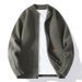 Men's Heavyweight Zip-Up Knit Sweater – Vintage-Inspired Oversized Cardigan (Classic Solid Color, Casual Layering Essential)_viptrois.com